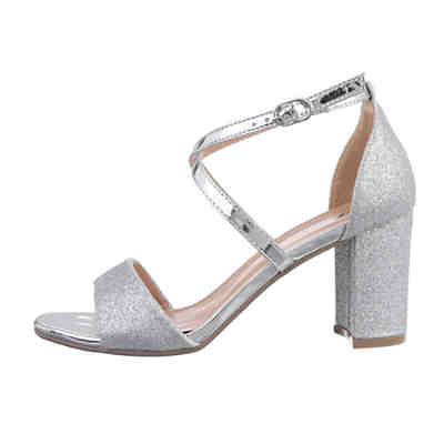 Sandalen & Sandaletten Schnalle, Blockabsatz, Metallisch, Riemen