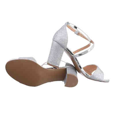 Sandalen & Sandaletten Schnalle, Blockabsatz, Metallisch, Riemen 2