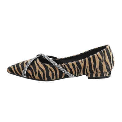 Klassische Ballerinas , Blockabsatz, Strass