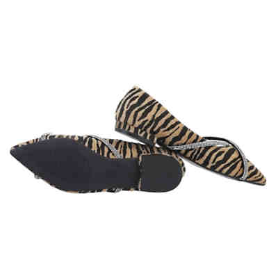 Klassische Ballerinas , Blockabsatz, Strass 2