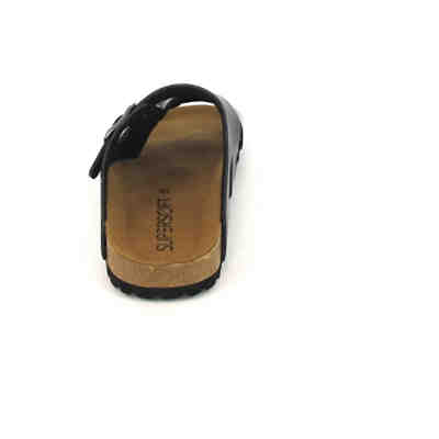 274-930 Damen Schuhe Pantolette Sandale Fußbett Dunkelblau Flower Clogs 2