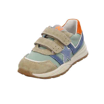 Evon Klettschuh Aufnäher Leder-/Textilkombination gemustert Halbschuhe