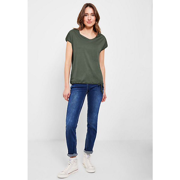 T-Shirt mit Smokdetail