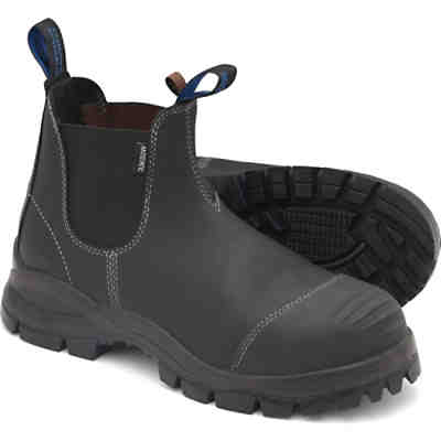Male Stiefel Boots #910 Black Platinum Leather (Safety Series) | Weite Größe
