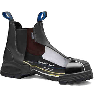 Male Stiefel Boots #910 Black Platinum Leather (Safety Series) | Weite Größe 2