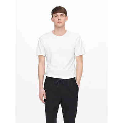 Langes Rundhals T-Shirt Einfarbiges Kurzarm Basic Shirt ONSBENNE