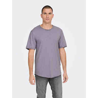 Langes Rundhals T-Shirt Einfarbiges Kurzarm Basic Shirt ONSBENNE