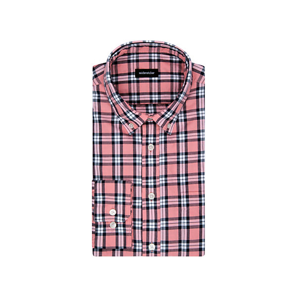 Casual Hemd Regular Langarm Button-Down-Kragen Karo Langarmhemden