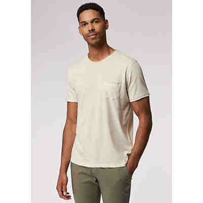 Rundhalsshirt Mit Brusttasche - Leinenanteil T-Shirts