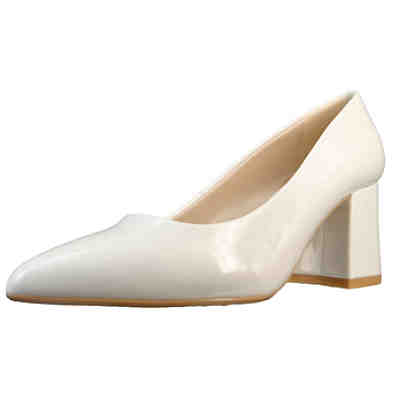 Damen Klassische Pumps Raquel Hochzeit 1251140 Weiß White Leder und Textil Klassische Pumps