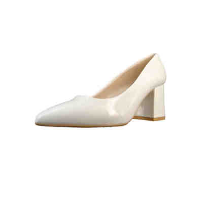 Damen Klassische Pumps Raquel Hochzeit 1251140 Weiß White Leder und Textil Klassische Pumps 2