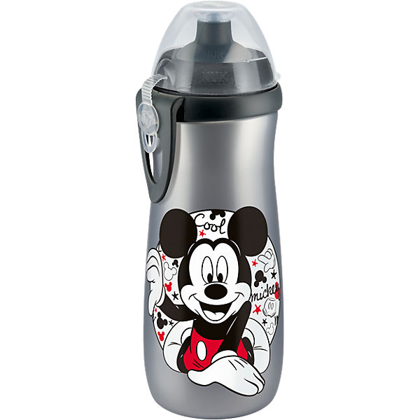 Trinkflasche Sports Cup, PP, 450 ml, Mickey, silber