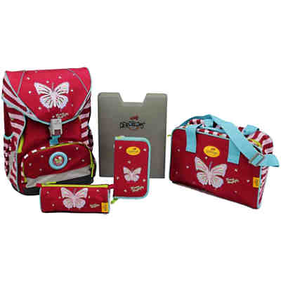 DerDieDas Schulrucksackset ErgoFlex XL Funny Butterfly, 5-tlg. (Kollektion 2017/2018) 2