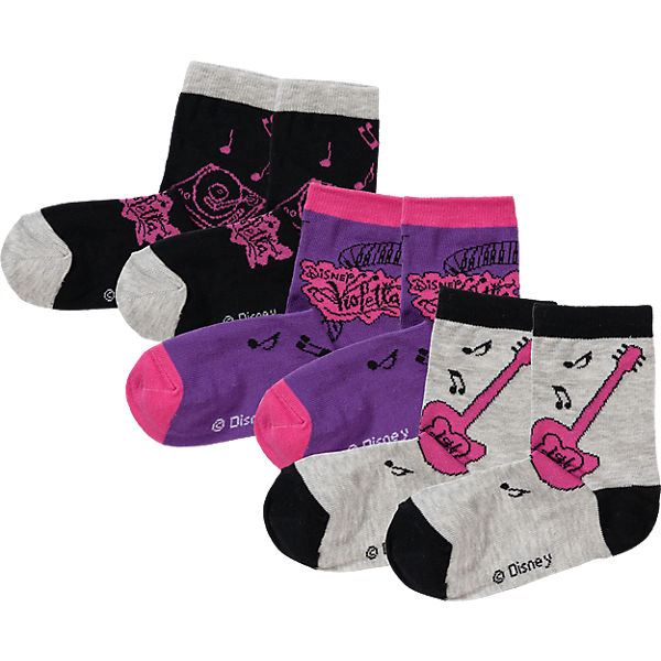 DISNEY VIOLETTA Socken 3er-Pack für Mädchen