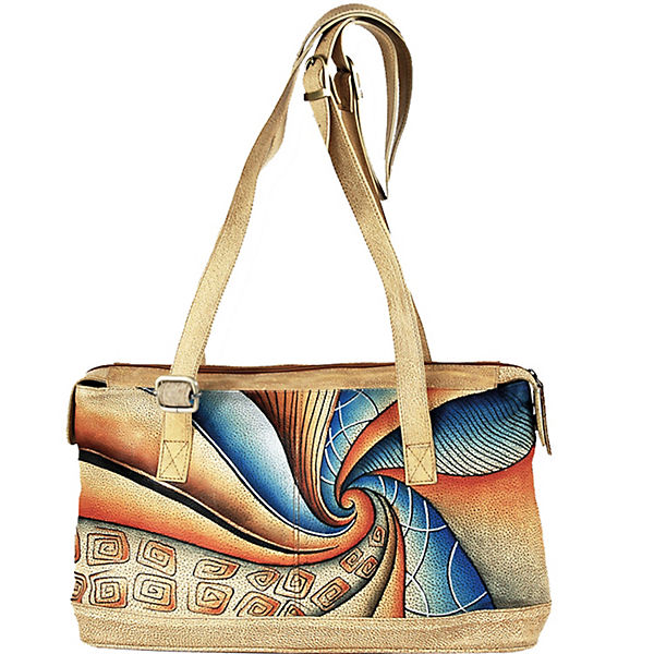 GreenLand NATURE Art + Craft Schultertasche Leder 39 cm
