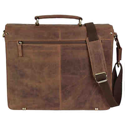 Greenburry Vintage XL Aktentasche Leder 40 cm mit 3 Hauptfächern 2