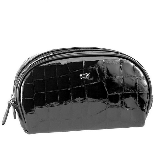 Braun Büffel Glanzkroko Kosmetiketui Leder 16,5 cm