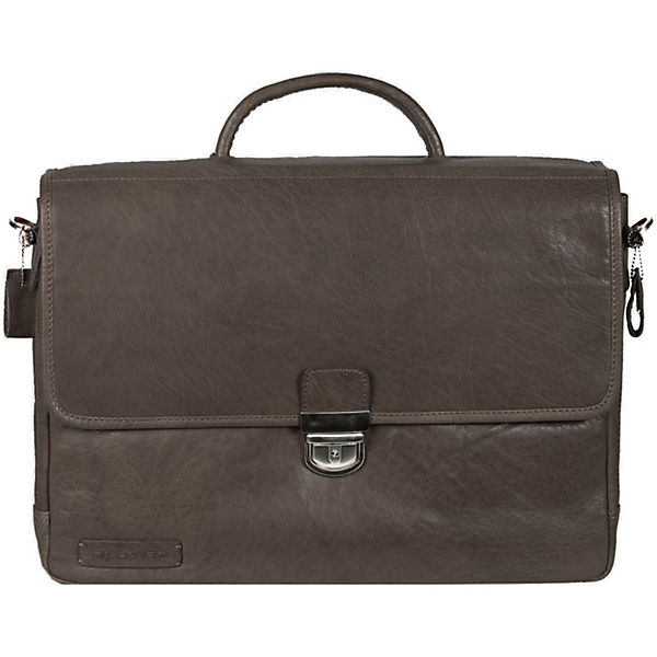 Plevier 600er Serie Aktentasche 2 Fächer Leder 40 cm Laptopfach