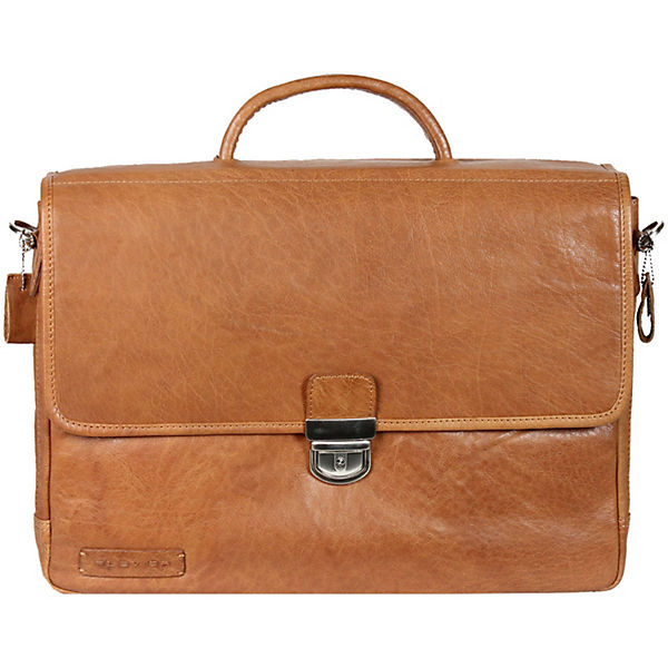 Plevier 600er Serie Aktentasche 2 Fächer Leder 40 cm Laptopfach