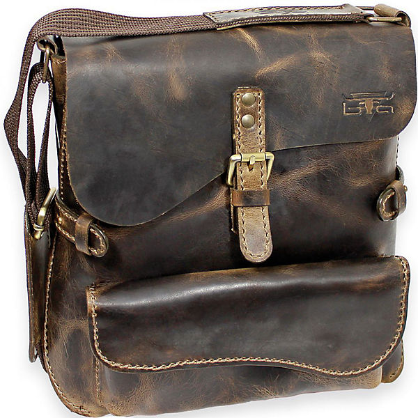 Mika Lederwaren Handtasche Umhängetasche Leder 30 cm