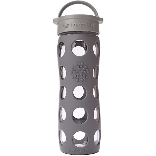 Lifefactory Trinkflasche Glas graphite Classic Cap, 475 ml
