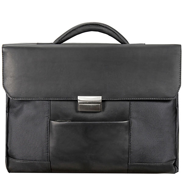 Dermata Aktentasche Nylon+Leder 42 cm Laptopfach