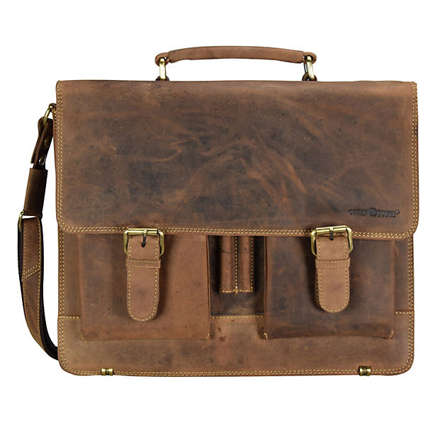 Greenburry Vintage Aktentasche Leder 40 cm Laptopfach