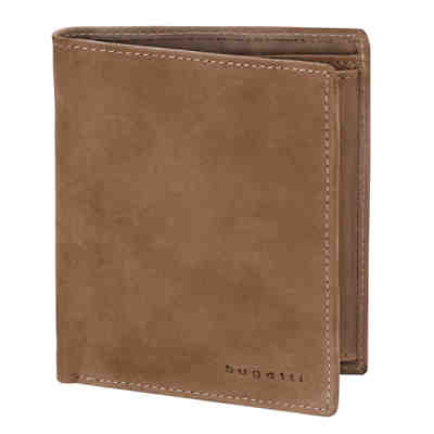 Bugatti Hochformat Geldbörse 493.409 Leder 10,5 cm mit Klappfach und Reißverschlussfach