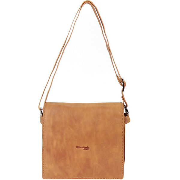 GreenLand NATURE Light Umhängetasche Leder 28 cm