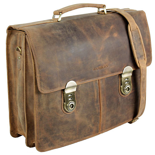 Harold's Antik Aktentasche Leder 41 cm Laptopfach