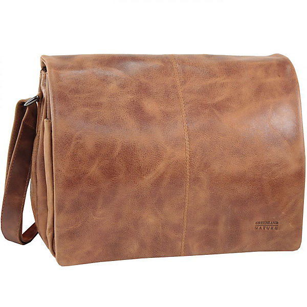 GreenLand NATURE Light Messenger veredeltes Leder 34 cm