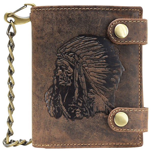 Greenburry Vintage Indian Geldbörse Leder 10 cm
