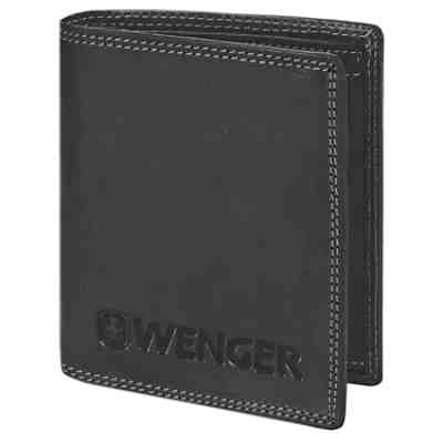 Wenger Geldbörse Hochformat Leder 10,5 cm mit Klappfach und Reißverschlussfach