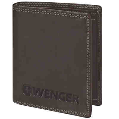 Wenger Geldbörse Hochformat Leder 10,5 cm mit Klappfach und Reißverschlussfach