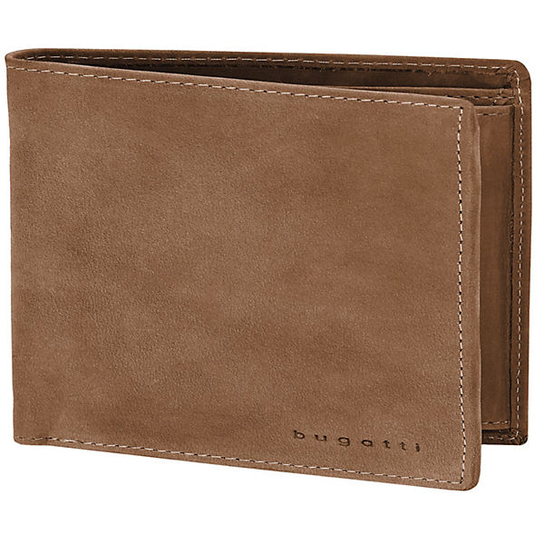 Bugatti Querformat Herren Geldbörse 493.408 Leder 12,5 cm mit Klappfach und Reißverschlussfach