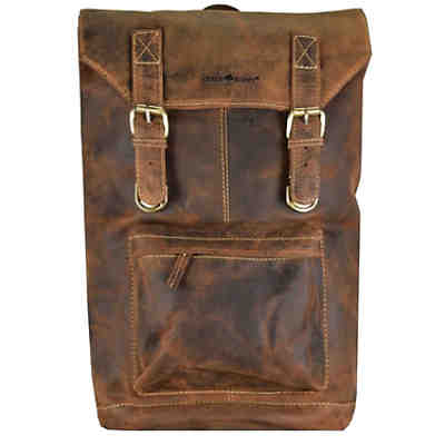 Vintage Retro Rucksack Leder 42 cm Freizeitrucksäcke