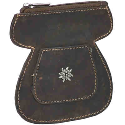Greenburry Vintage Edelweiß Oktoberfest Dirndl-Gürteltasche Leder 10,5 cm