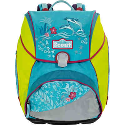 Scout Schulranzenset ALPHA Happy Dolphins, 4-tlg. (Kollektion 2017/2018)
