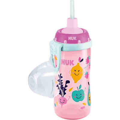 Trinkhalmflasche Flexi Cup, 300 ml, Silikontrinkhalm, auslaufsicher, rosa 2