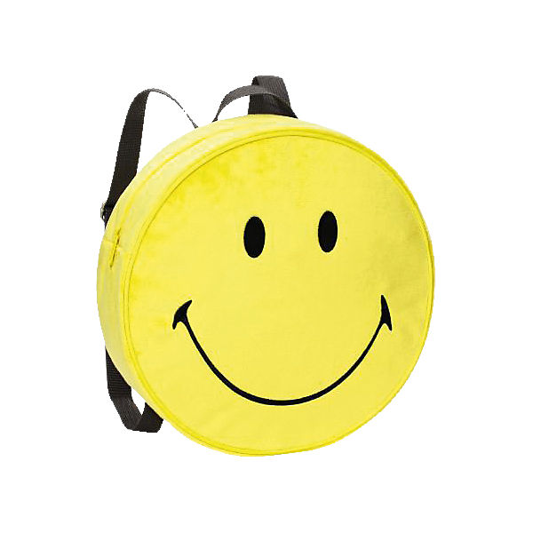 Plüsch-Kinderrucksack Smiley gelb