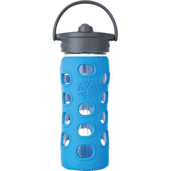 Lifefactory Trinkflasche Glas Straw Cap, 350 ml
