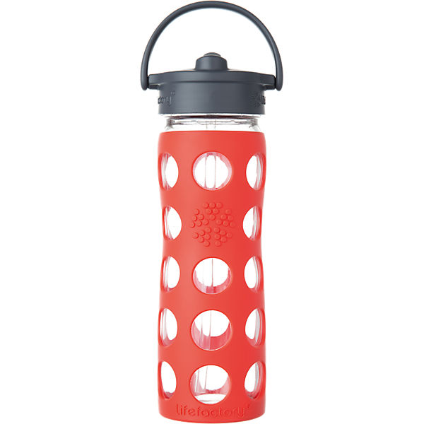 Lifefactory Trinkflasche Glas Poppy Straw Cap, 475 ml