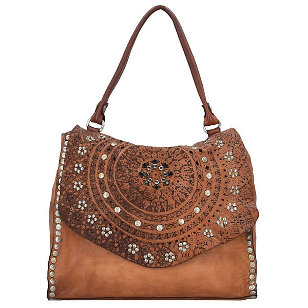 Echinacea Schultertasche Leder 33 cm