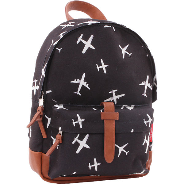 Freizeitrucksack Kidzroom Black and White Flugzeug