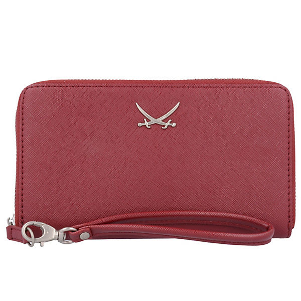 Chic Geldbörse Clutch Tasche Leder 19,5 cm Handyfach