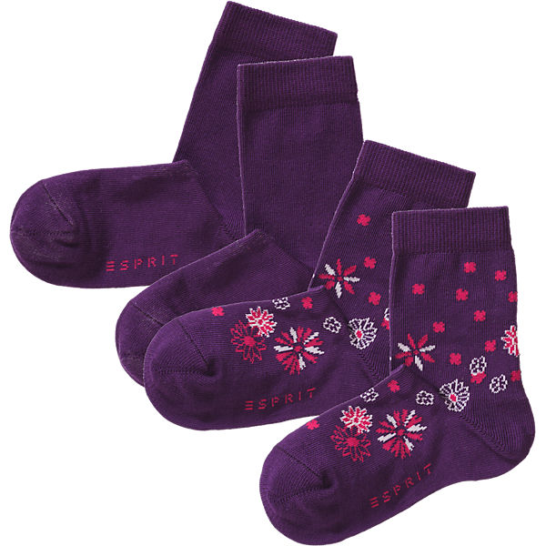 Socken Doppelpack für Mädchen, Blümchen