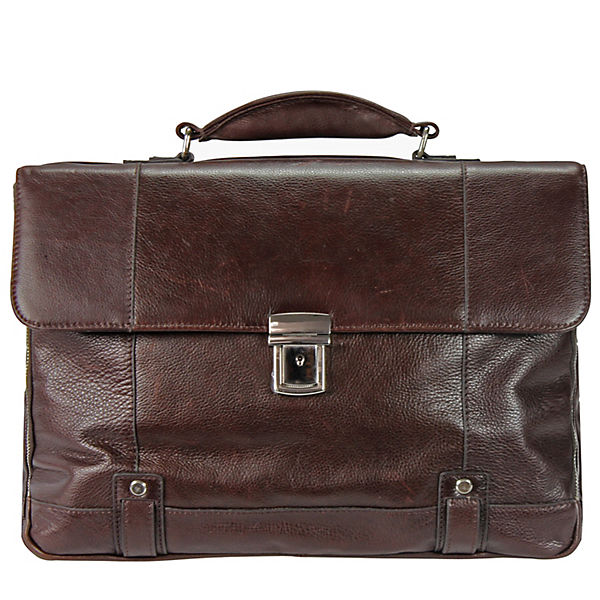 D&N Classic Brown Aktentasche Leder 40 cm Laptopfach