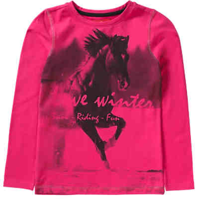 Langarmshirt für Mädchen, Pferde