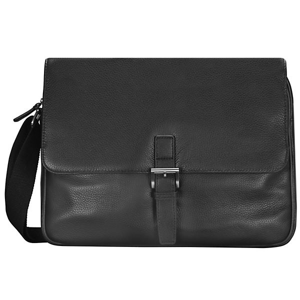 D&N Basic Messenger Tasche Leder 37 cm Laptopfach