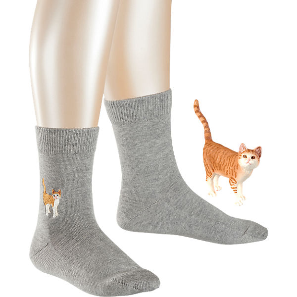 Set aus Socken und Schleich Katze für Mädchen